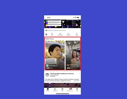 LinkedIn lanza carruseles de videos en el feed