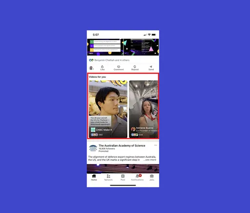 LinkedIn lanza carruseles de videos en el feed