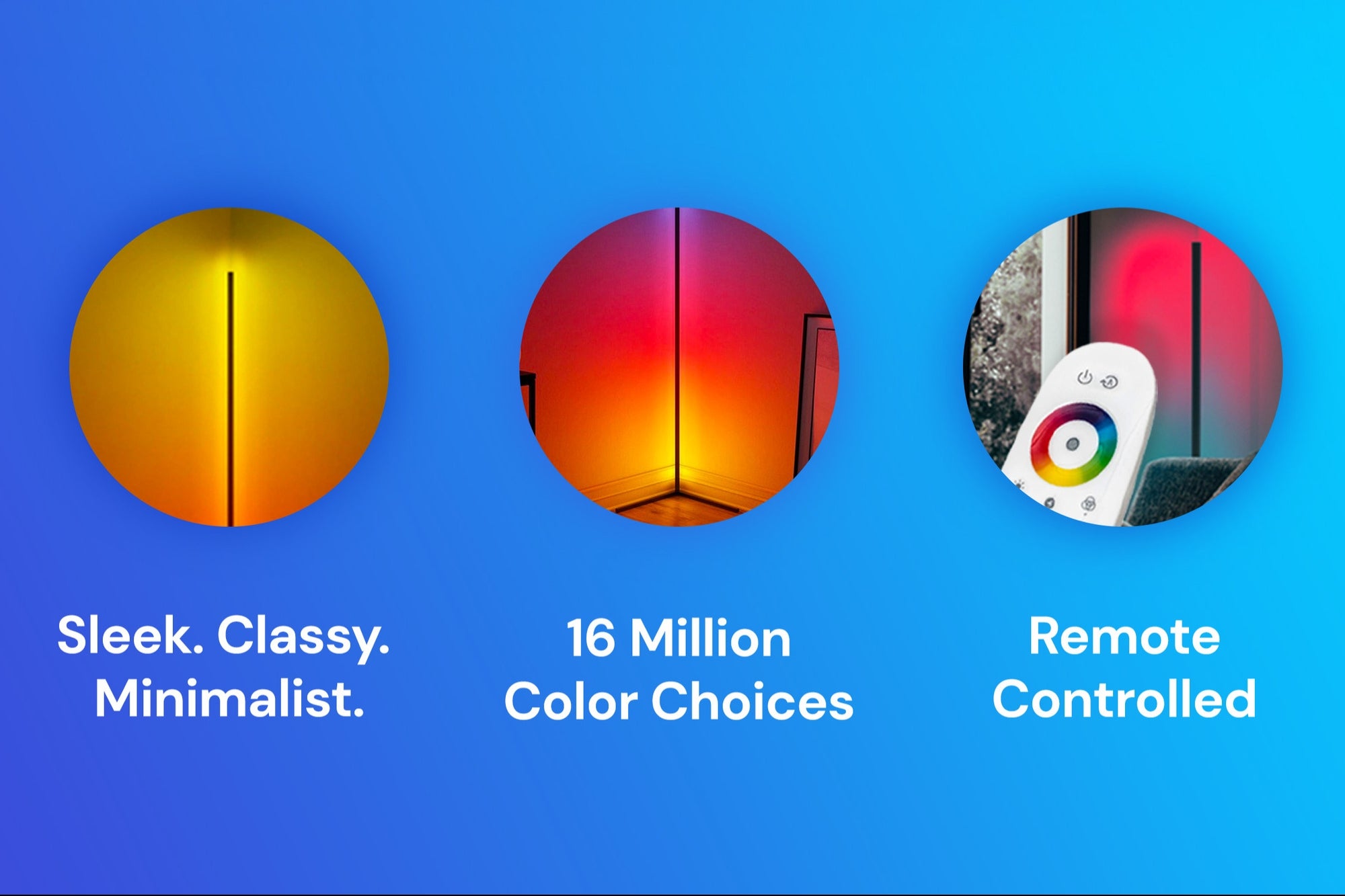 Esta lámpara minimalista le permite elegir entre más de 16 millones de colores de iluminación para una máxima productividad