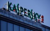 A Kaspersky logo on the top of a building.