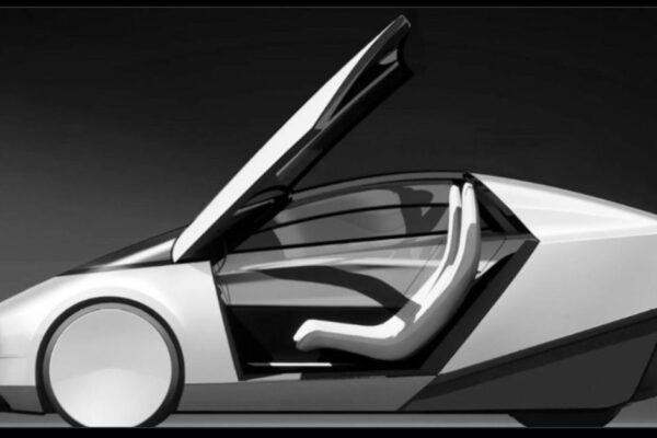 A prototype of an automated taxi from Elon Musk's biography by Walter Isaacson