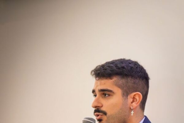 OpenBB co-founder and CEO Didier Lopes speaking at the Future of Finance and AI conference at Cornell
