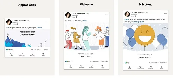 LinkedIn retira las plantillas de publicaciones de celebración