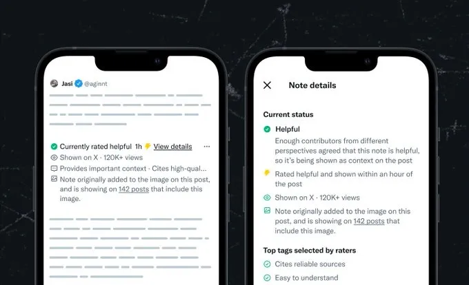 X mejora la velocidad de visualización de las notas comunitarias