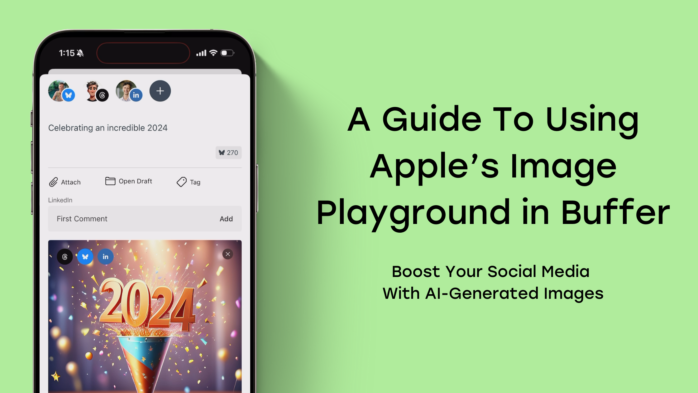 Una guía para usar Image Playground de Apple en Buffer