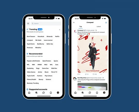 Bluesky agrega temas de actualidad y supera los 25 millones de usuarios
