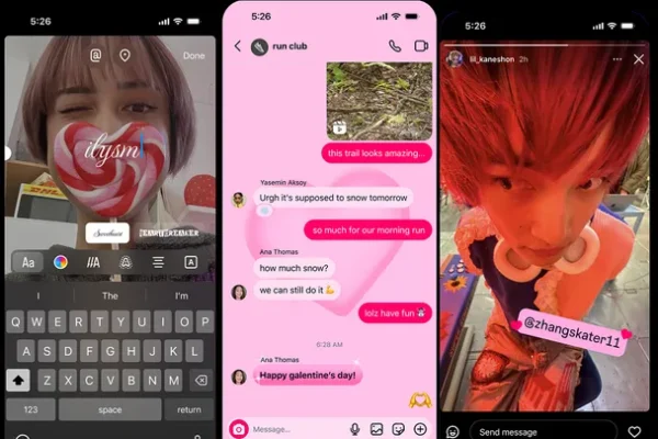 Instagram agrega efectos de DM e historias para el día de San Valentín
