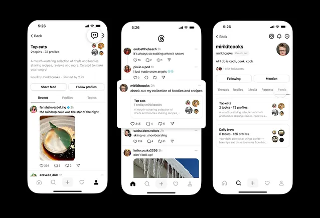 Threads agrega intercambio de alimentos personalizados