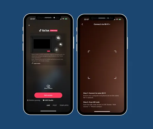 Tiktok agrega una conexión de cámara móvil simplificada para transmisiones en vivo