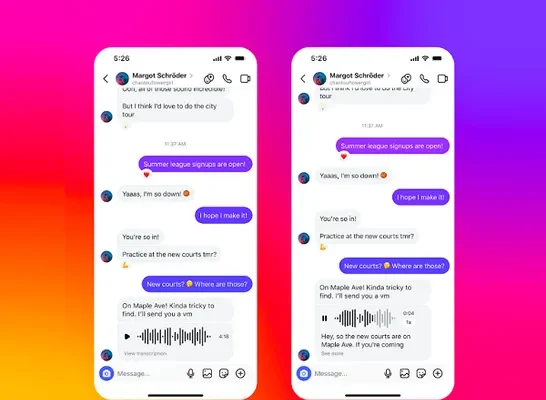 Instagram agrega nuevas opciones de DM, incluida la transcripción de clip de voz