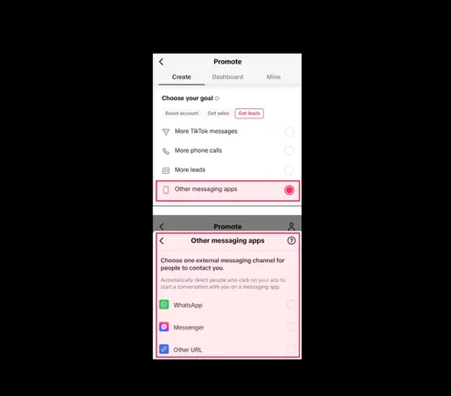 TikTok permitirá a los usuarios desviar los cables a otras aplicaciones de mensajería