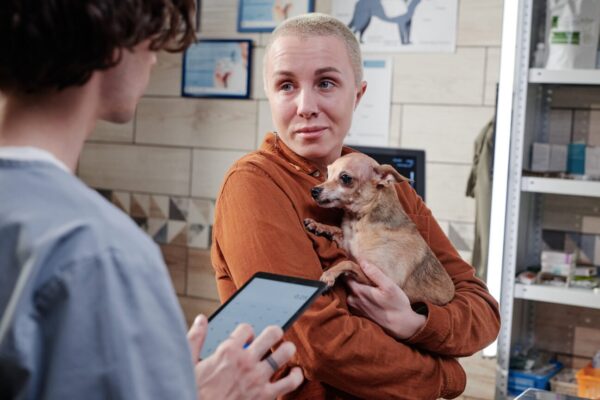 Adult with pet
