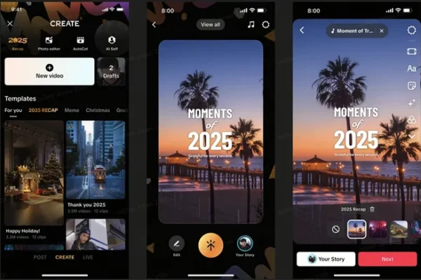 TikTok agrega animaciones de temporada y resúmenes personalizados del año