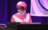 Hacker Martha Root on the stage of the Chaos Communication Congress (39C3) in Hamburg, Germany, an annual cybersecurity conference.